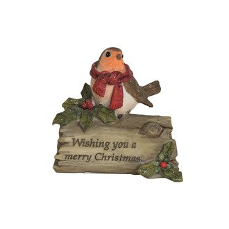 Merry Christmas Robin Figurine (8cm)