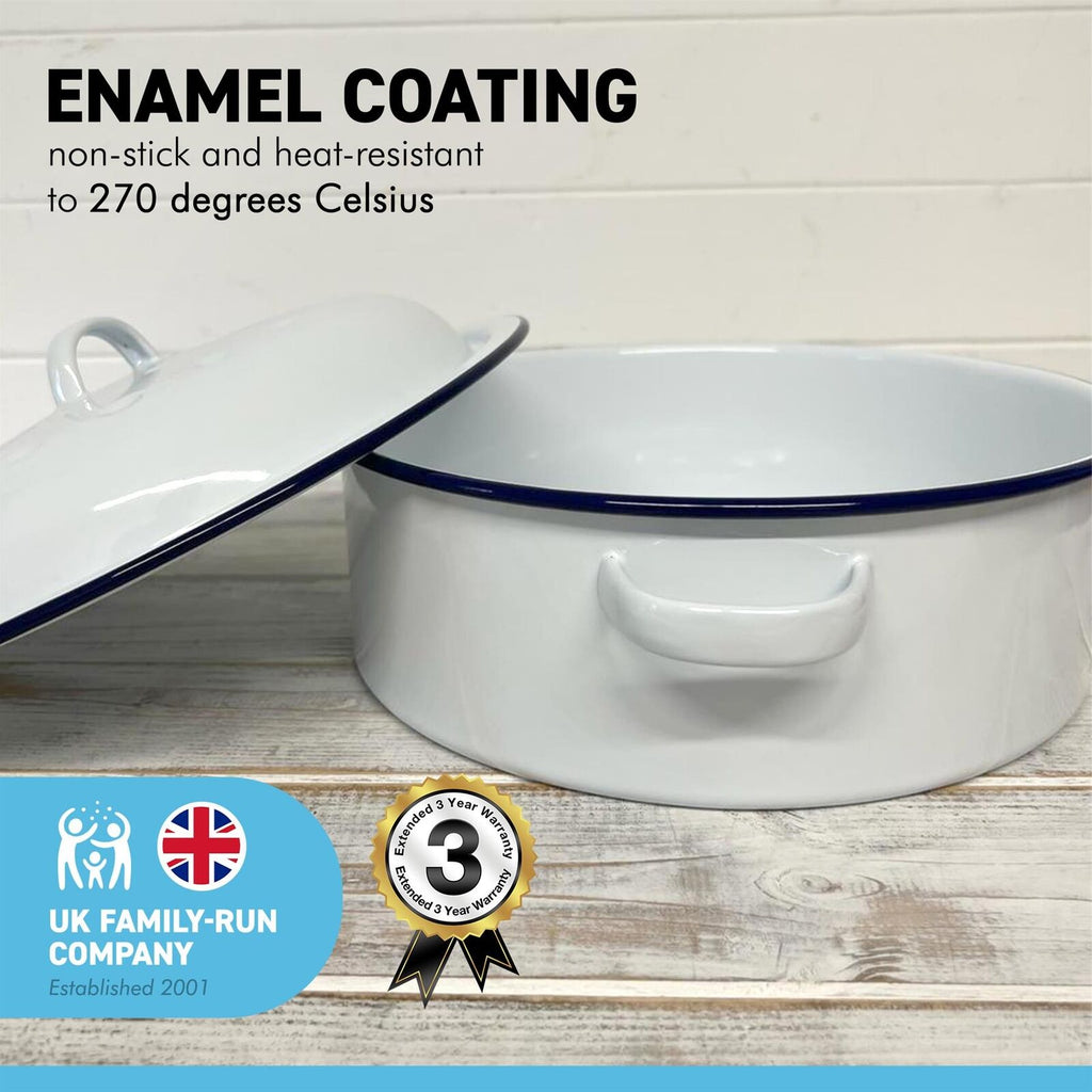 ENAMEL ROASTING DISH NUMBER 8