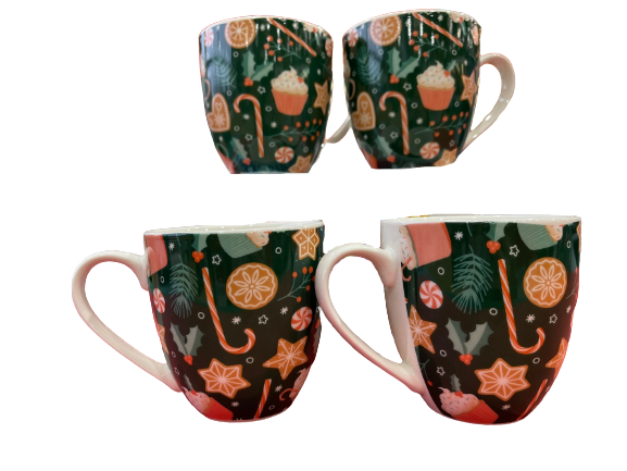 Christmas Cupcakes 4 Pce Mug Set