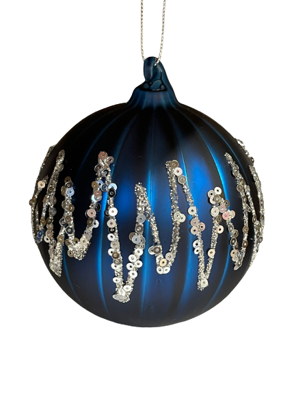 Blue with Glitter Bauble