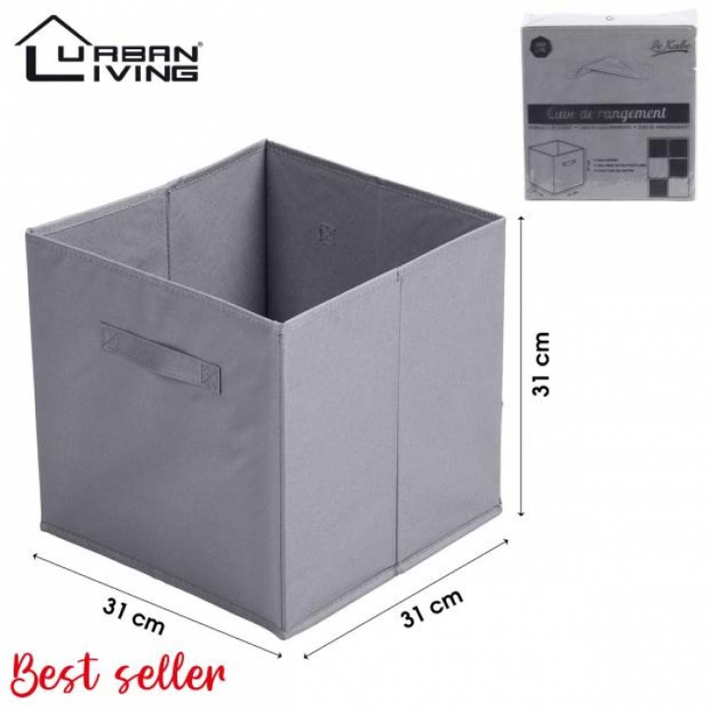 Foldable Storage Box Grey (W)31x(L)31x(H)31cm