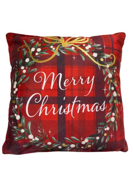 45x45cm Lit Red Merry Christmas