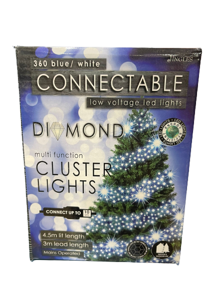 360 Blue/White  Diamond Cluster Connectable LED