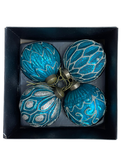 Set of 4 Turquoise Bauble