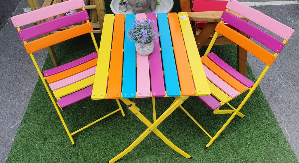 Rainbow Bistro Table & 2 Chairs