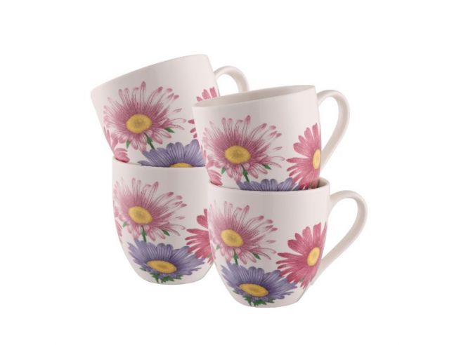 Belleek Living Wild Aster Mugs Set of 4