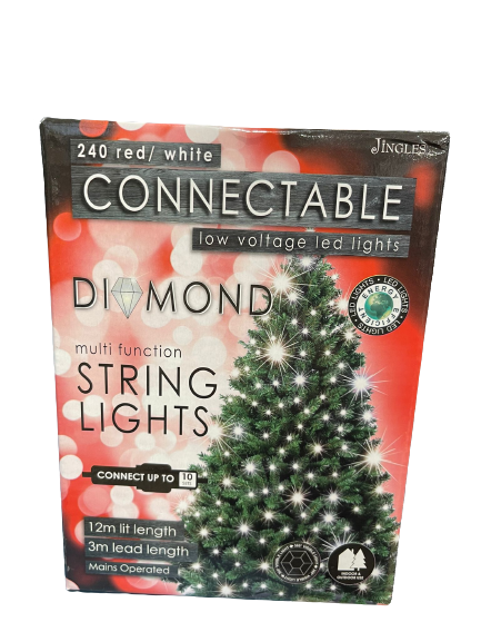 240 LED Red/White Diamond Cut Connectable