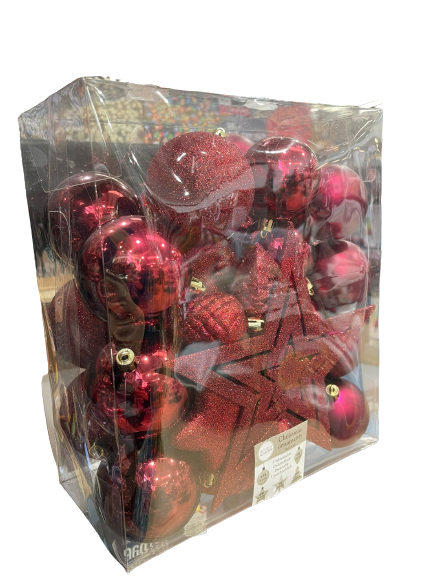 40 pce Dark Red Shatterproof
