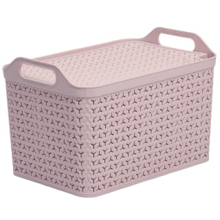 Handy Basket With Lid Blush Pink Medium