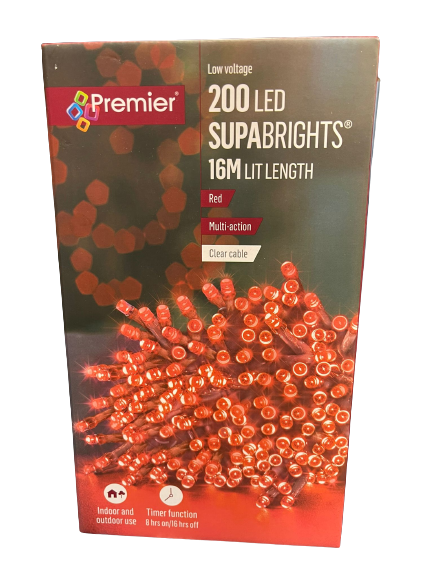 16m Lit Length - 200 LED Supa Bright (RED)