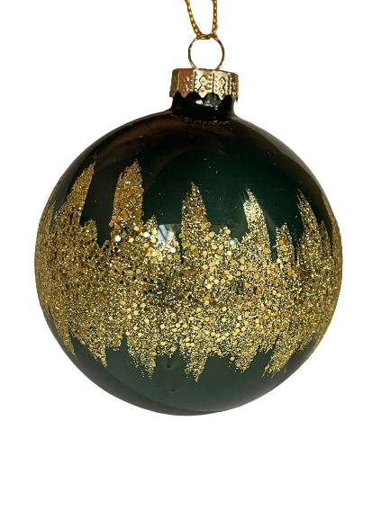 Glass Jade Green and Gold