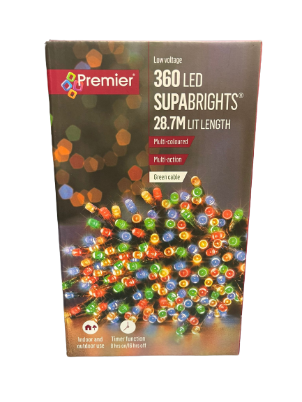 28.7m Lit Length - 360 LED Supa Bright (Coloured)
