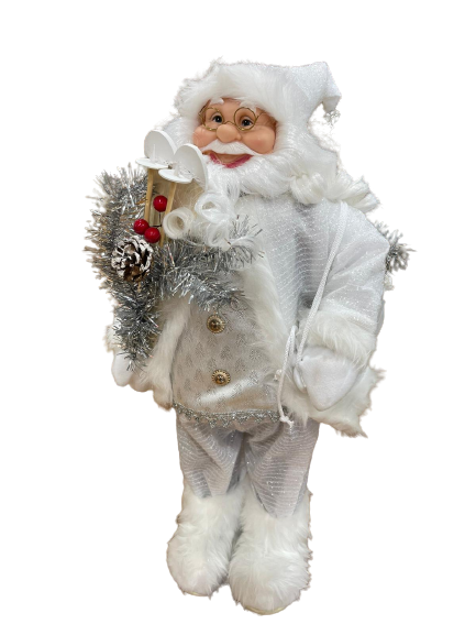 60 cm- White Standing Santa
