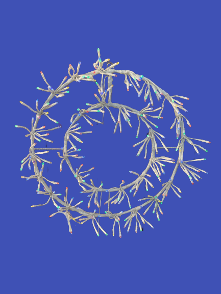 45cm - White Wreath Cluser With 256L multi