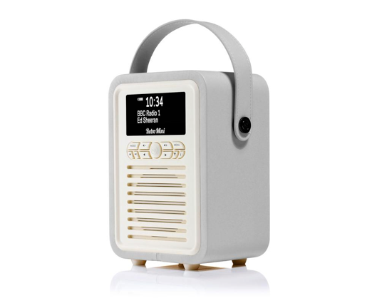 Retro Mini Dab + Radio Light Grey