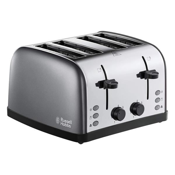 Russell Hobbs Stainless Steel 4 Slice Toaster Grey