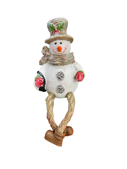 Dangly Leg Resin Snowman