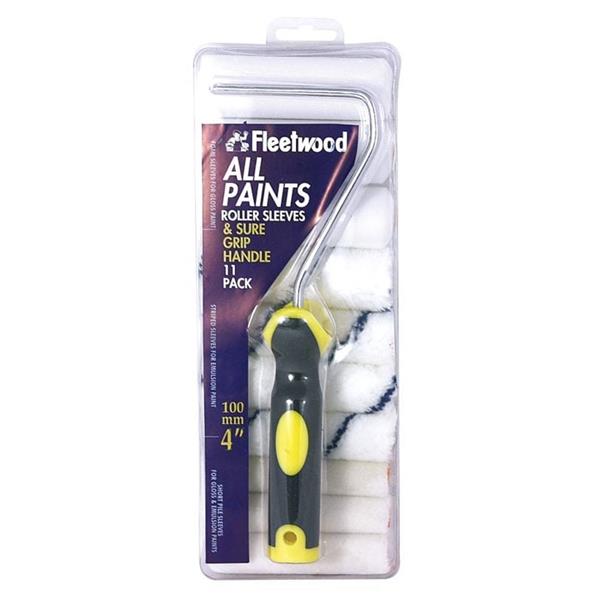 Fleetwood4" All Paint Roller Set 10 Sleeves