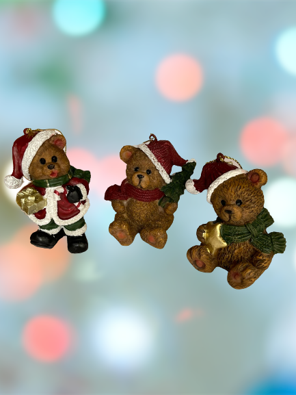 7X5cm Bear With Santa Hat Trim (PRICE PER 1 ITEM)