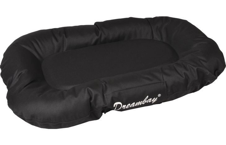 Dog Bed -Oval Black Flamingo Cushion Dreambay