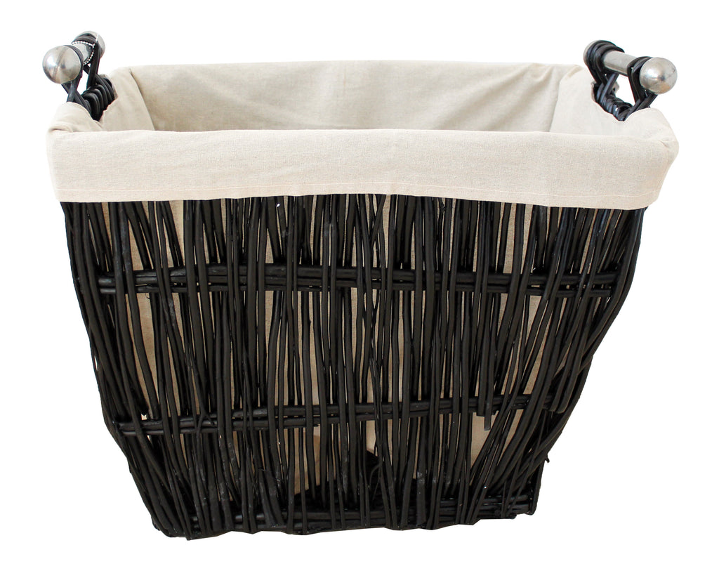Wicker Rectangular Basket with Aluminium Handles