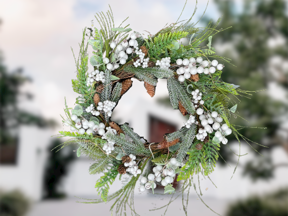 60cm - Christmas White Berries