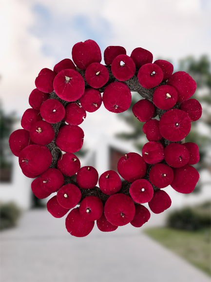 56x56x12cm red Apple Wreath