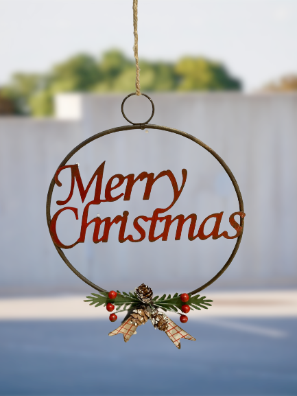 Merry Christmas Metal Wreath