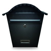 Manor Grain Black Traditional Steel Postbox