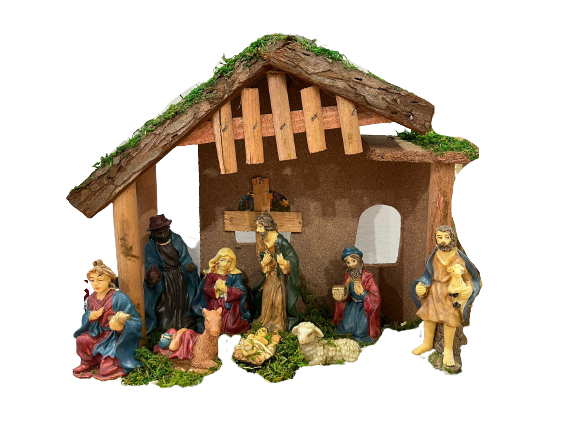 30 cm-Wooden Nativity
