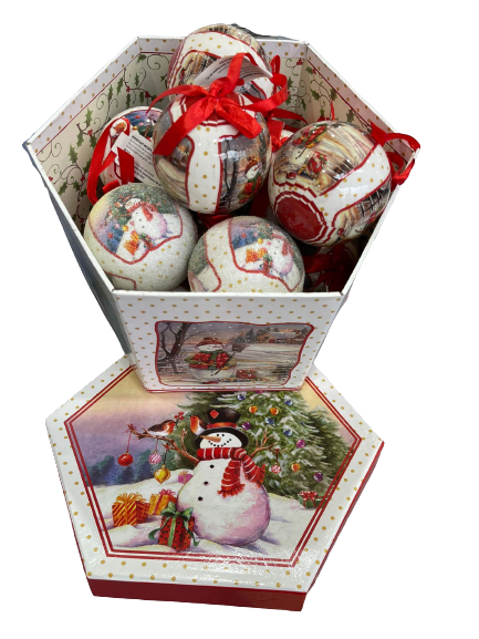 75mm Snowman Scene Decoupage (PRICE PER ITEM)