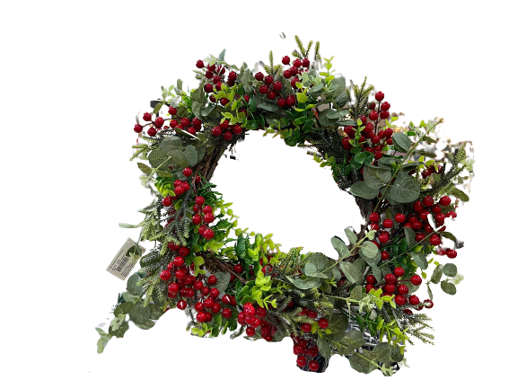 60 cm- Cranberry Christmas Wreath