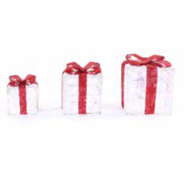Set of 3 Christmas LED Gift Boxes