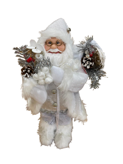 45 CM- White Standing Santa