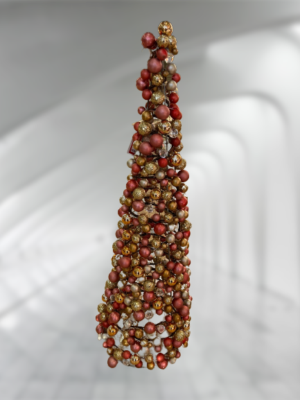 77cm - Tree with Gold and Peach Baubles