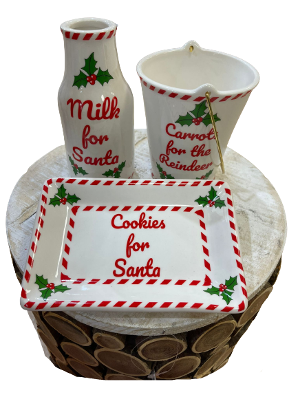 Santas Visit Set Milk Cookies and Carrots