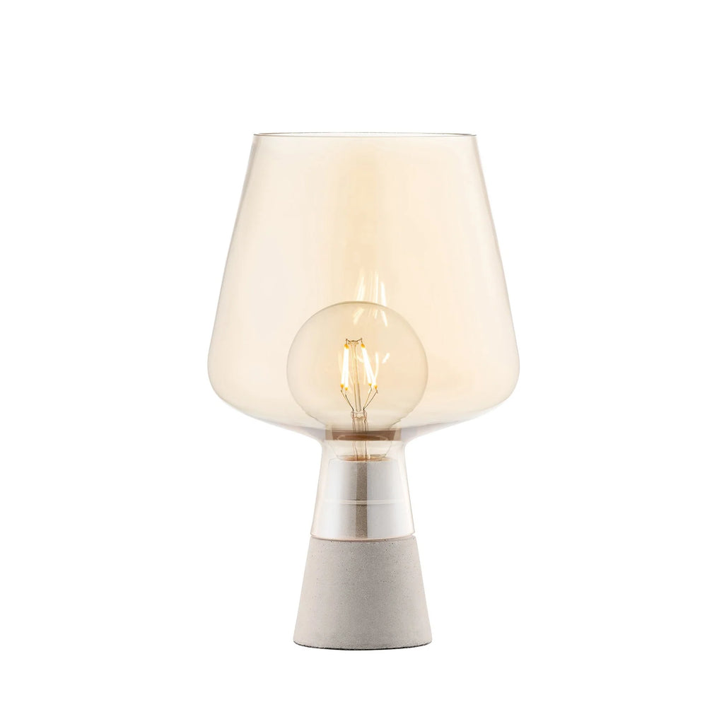 LARGE GLASS TABLE LAMP - AMBER