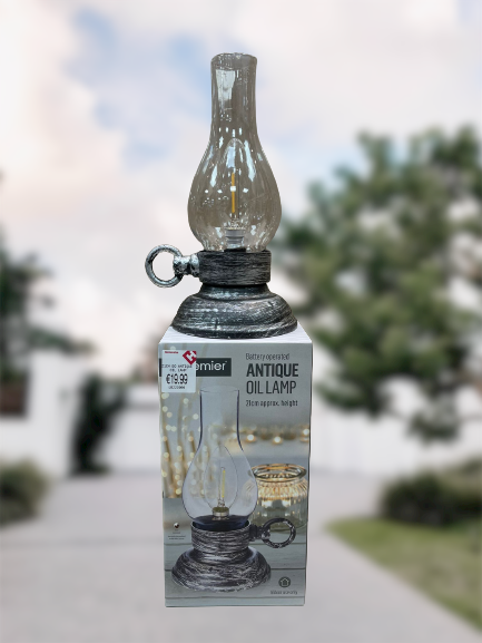 21cm - Antique Oil Lamp