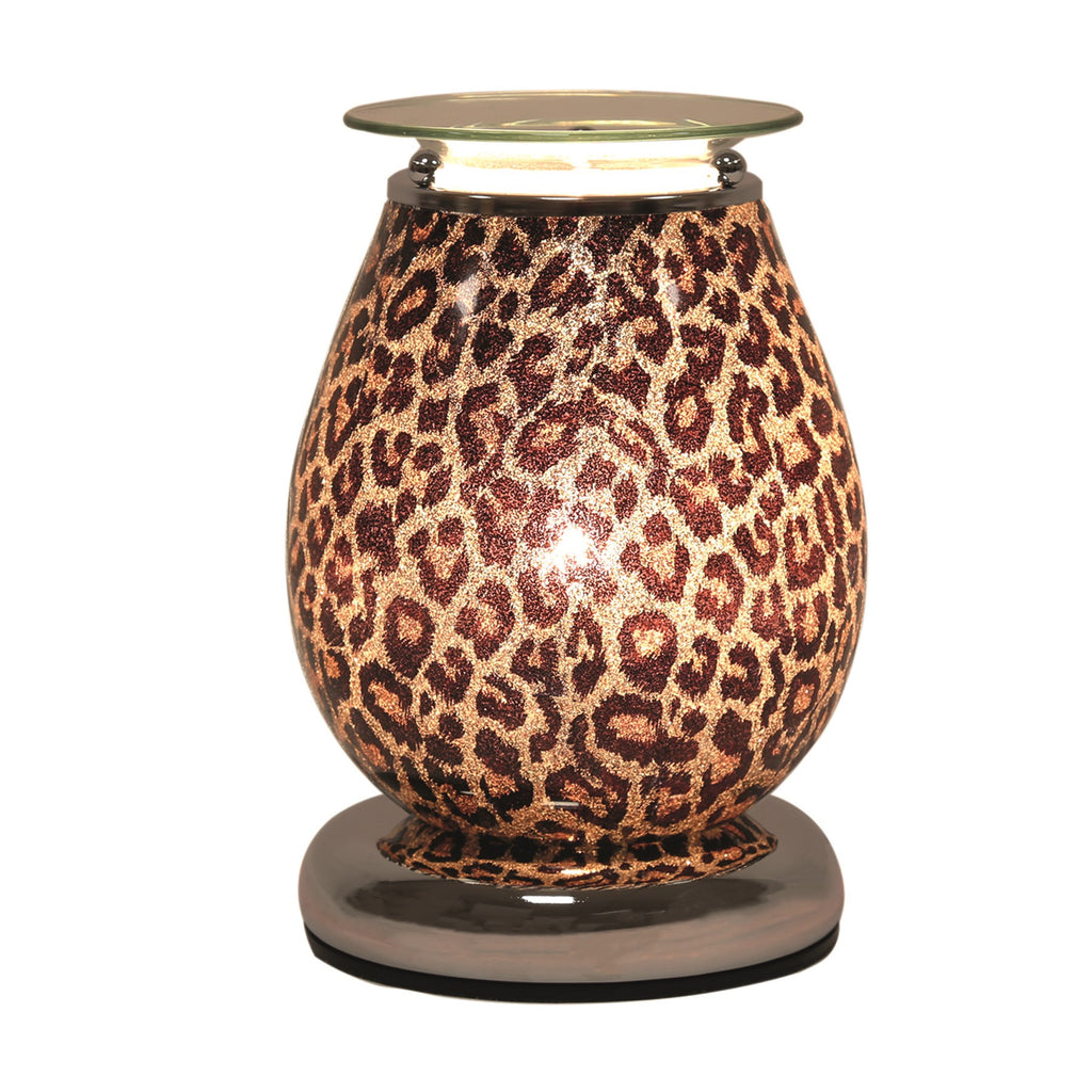 Electric Wax Melt Burner Touch – Animal Print Gold Oval 18cm