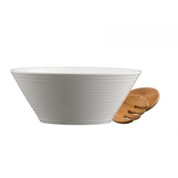 Belleek Living Ripple Salad Bowl & Servers