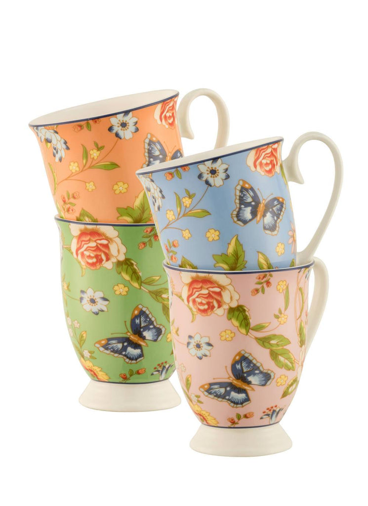 Aynsley Cottage Garden Winsor Footed Mug Set of 4