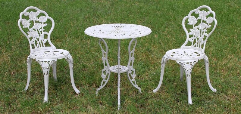 Victorian Style White Bistro Set