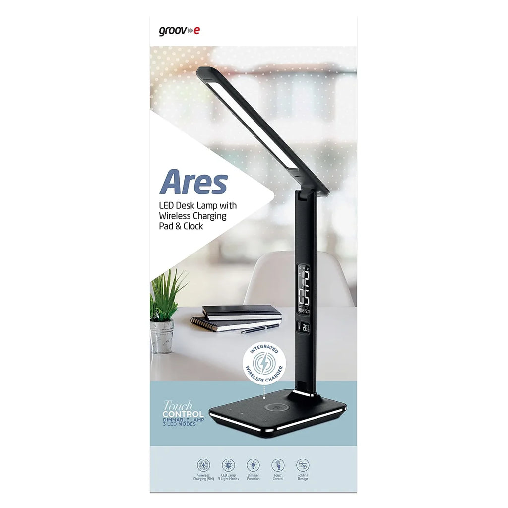 Ares Black Desk Led Lamp with Wireless Charging