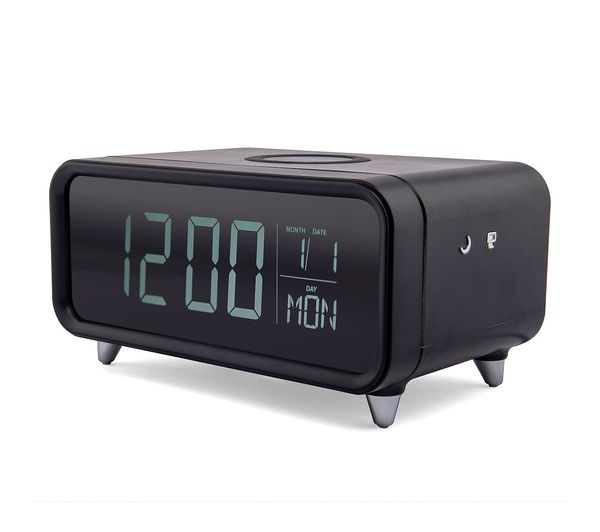 Athena Alarm Clock - Wireless Charger & Night Light - Black