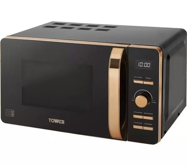 Tower 200W 20L Microwave Black & Rose Gold