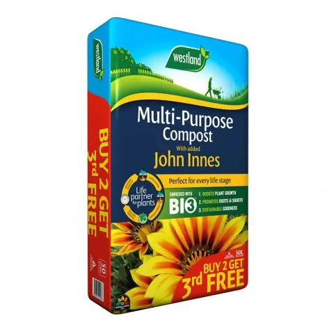 BUY 2 PEAT FREE MULTI-PURPOSE COMPOST 50L GET 3rd FREE