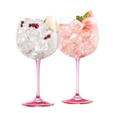 Galway Irish Crystal Gin & Tonic Glasses Pink