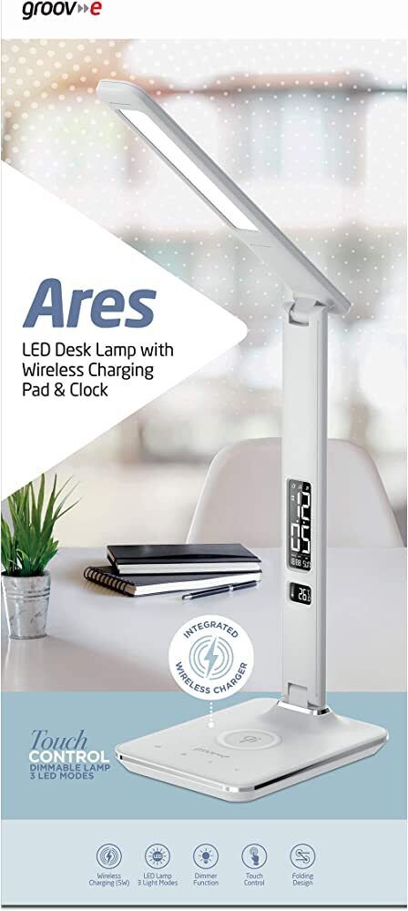 Ares White Desk Led Lamp with Wireless Charging