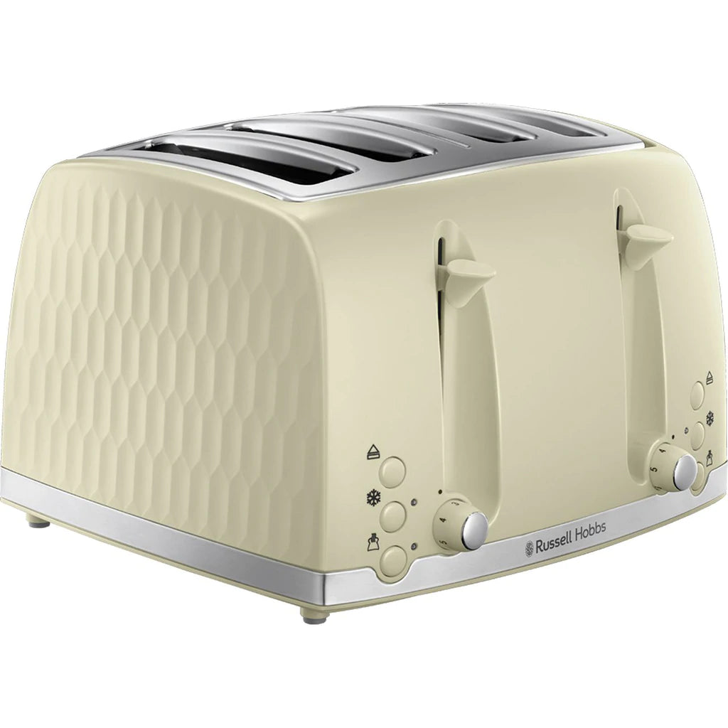 Russell Hobbs Honeycomb 4 Slice Toaster Cream